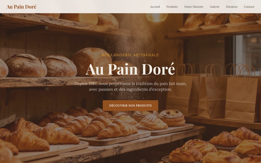Aperçu du site Au Pain Doré