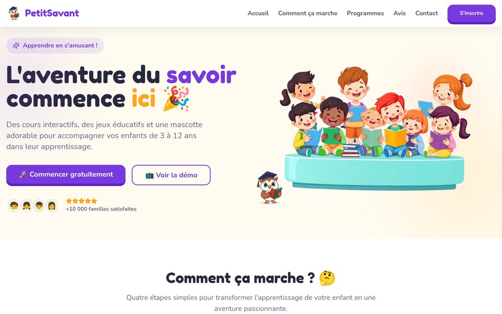 Aperçu du site PetitSavant